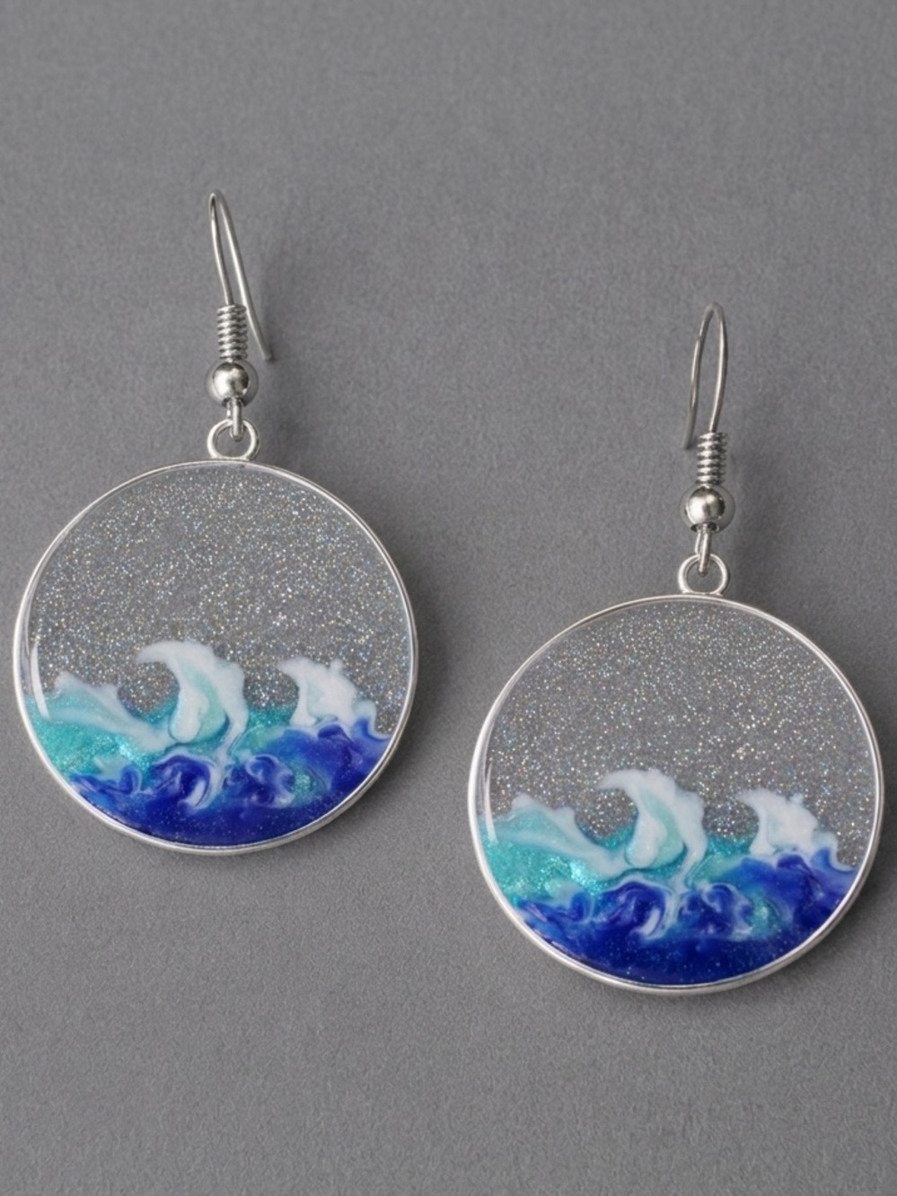 “Dance with the Waves, Move with the Sea” Oceanscape Tidal Water Island Earrings